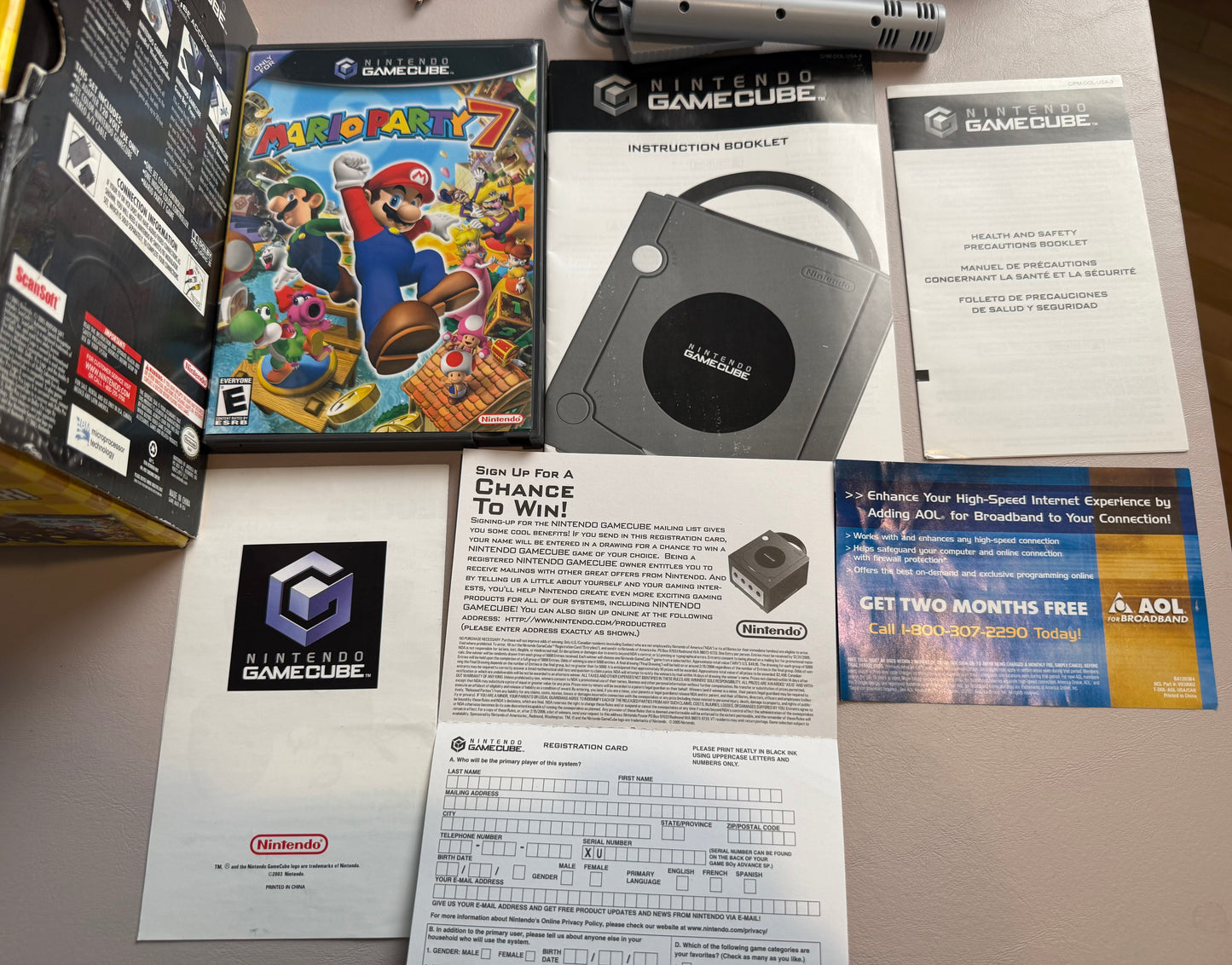 (CIB) Black GameCube System [Mario Party 7 Bundle]