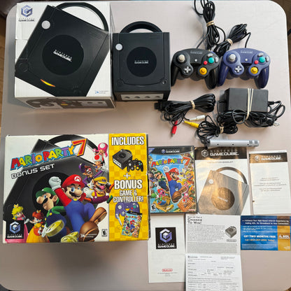 (CIB) Black GameCube System [Mario Party 7 Bundle]