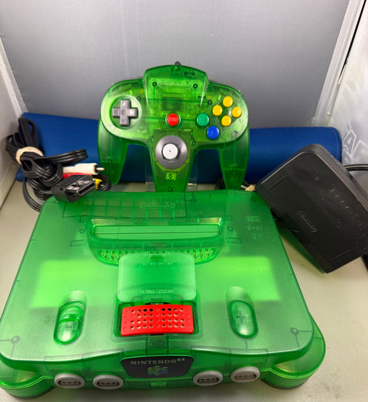 Funtastic Jungle Green N64 console w/ controller and expansion pak
