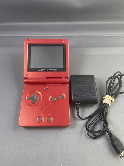 Nintendo Game Boy Advance SP Flame Red w/ Charger