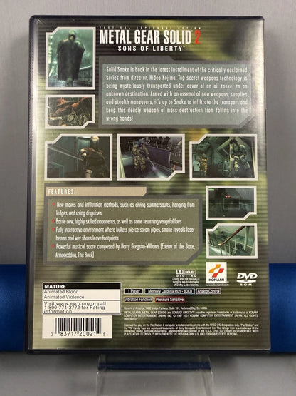 Metal Gear Solid 2 Sons of Liberty (CIB) W/ Reg Card