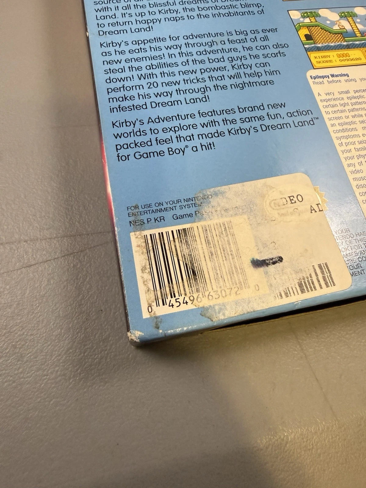 Kirby's Adventure (Box & Game)