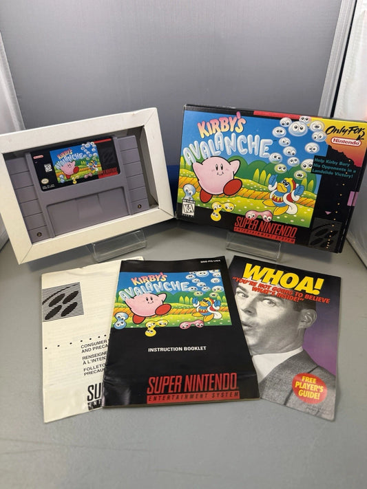 Kirby's Avalanche Box Authentic Complete CIB Manual