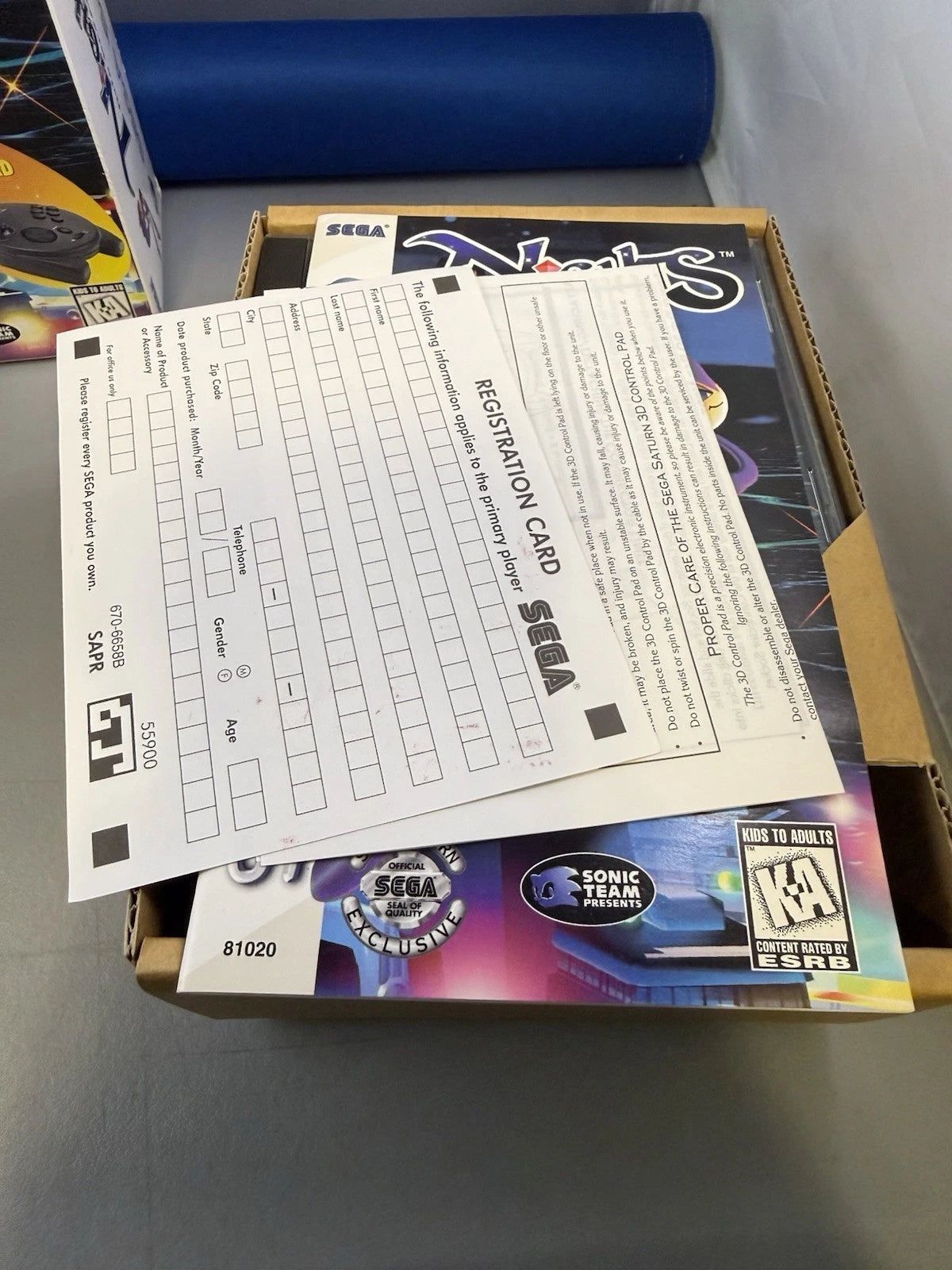 Nights Into Dreams 3D Control Pad Bundle (CIB, Reg Card)