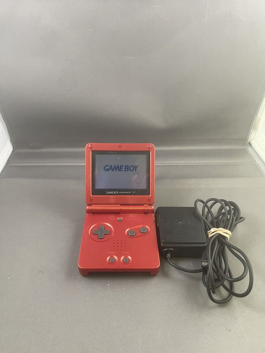 Nintendo Game Boy Advance SP Flame Red w/ Charger