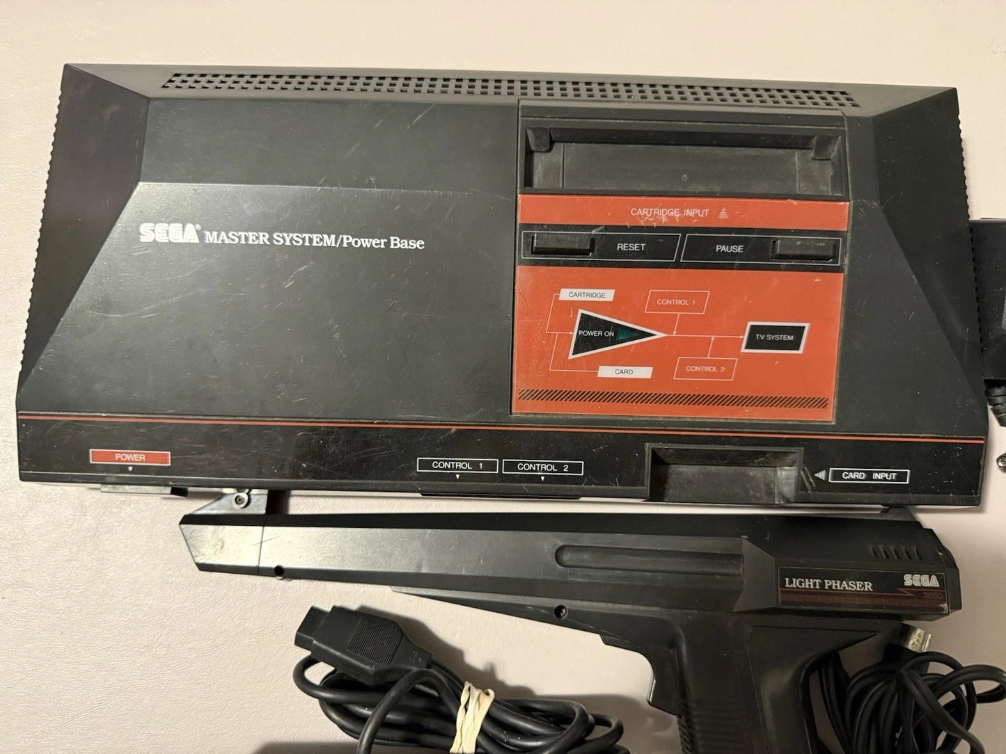 Sega Master System Power Base w/ Light Phaser and Control Pad