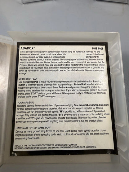 Abadox W/ Manual