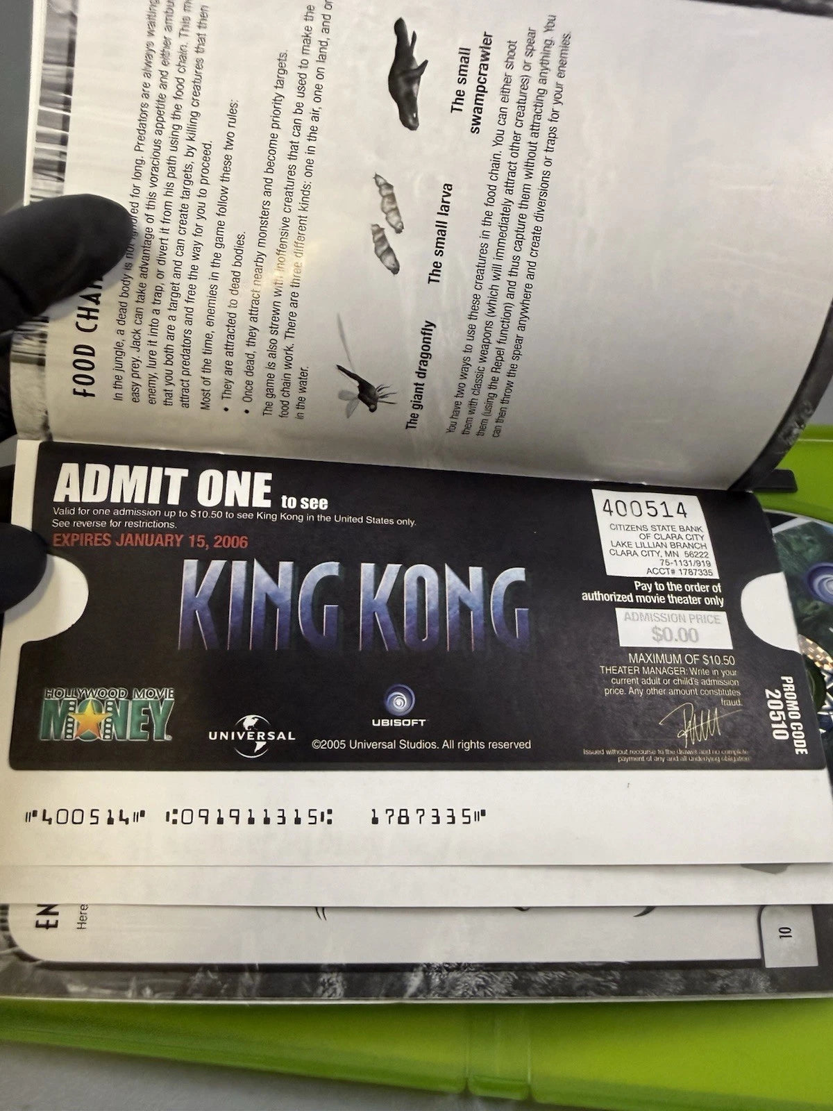 Peter Jackson's King Kong (CIB, Movie Ticket)