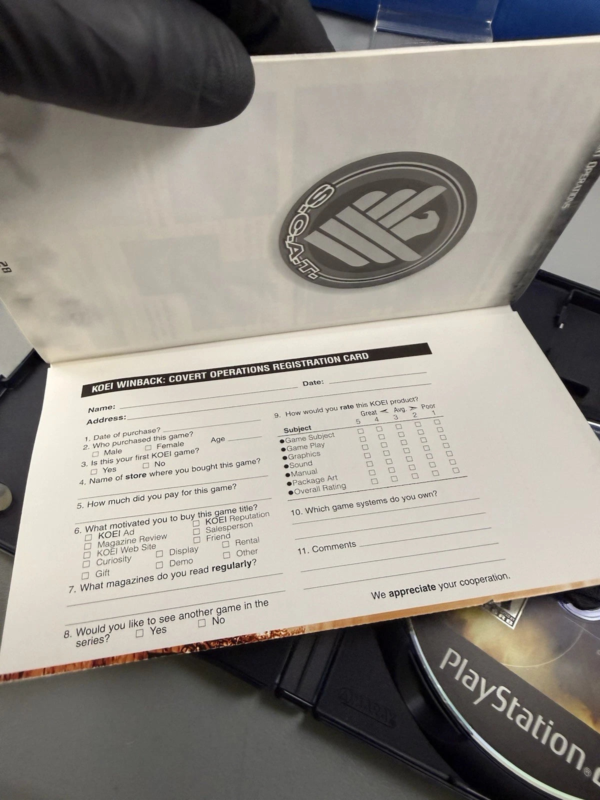 WinBack Covert Operations (CIB) W/ Reg Card
