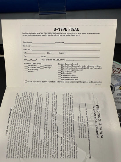 R-Type Final (CIB) W/ Reg Card