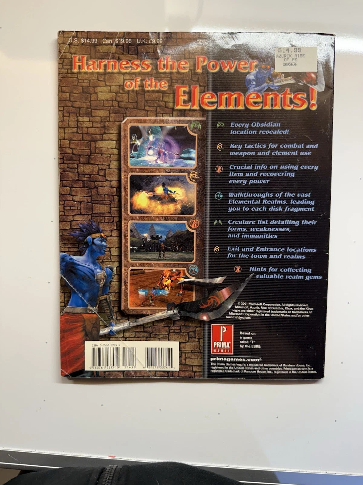 Azurik: Rise of Perathia Prima Official Strategy Guide Xbox Steve Honeywell