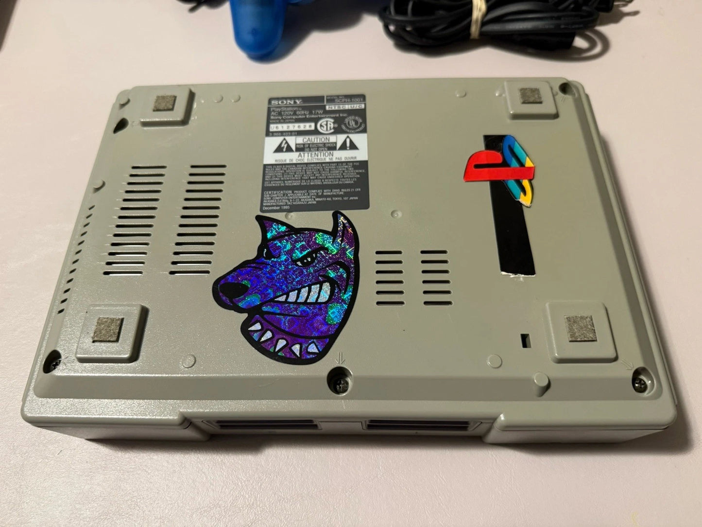 Playstation W/Clear Blue Controller