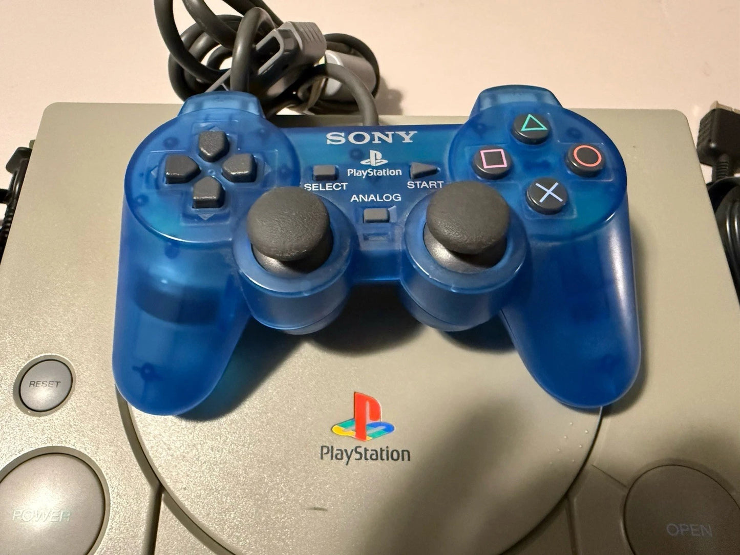 Playstation W/Clear Blue Controller