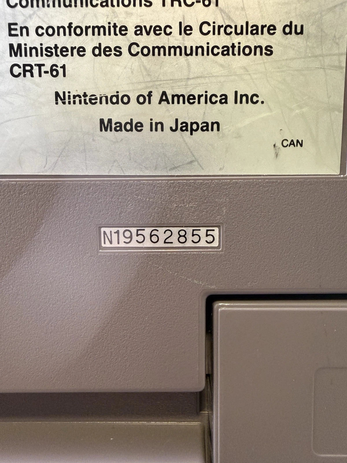 Nintendo NES console + New 72 Pin Connector