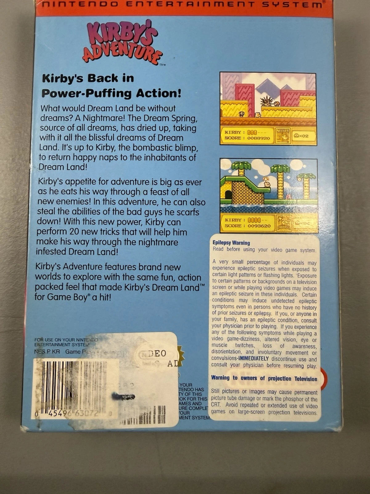 Kirby's Adventure (Box & Game)