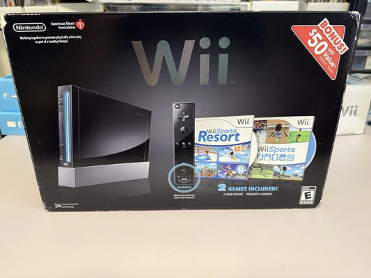 Wii w/ Wii Sports & Wii Sports Resort Bundle (CIB)