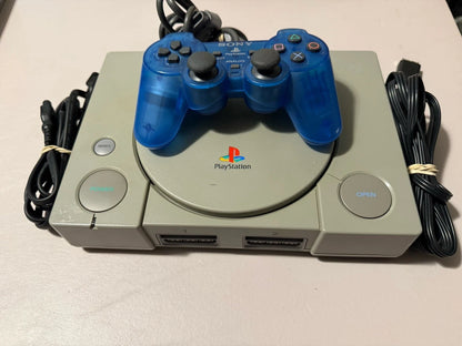 Playstation W/Clear Blue Controller