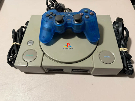 Playstation W/Clear Blue Controller
