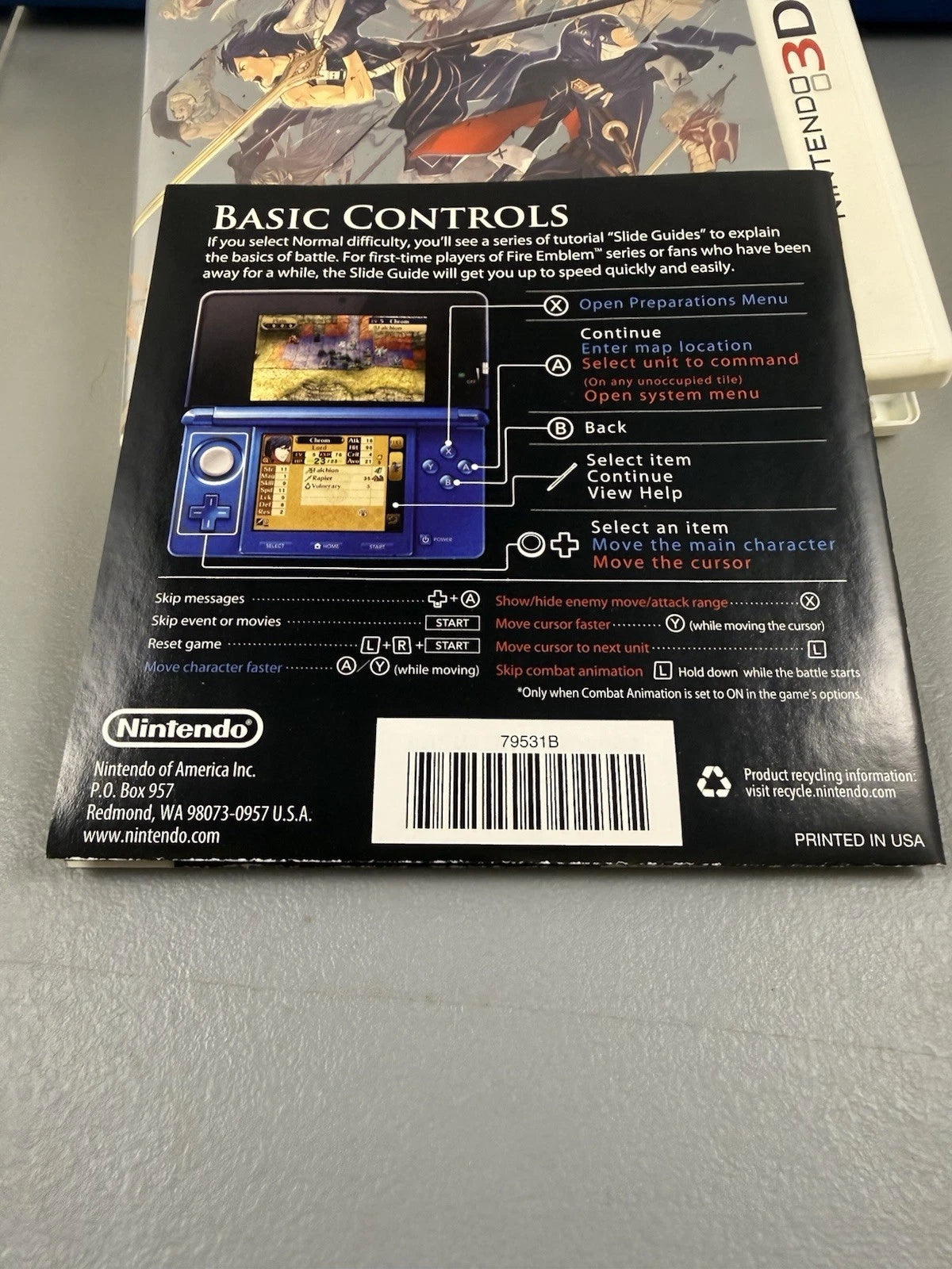 Fire Emblem: Awakening CASE & MANUAL ONLY